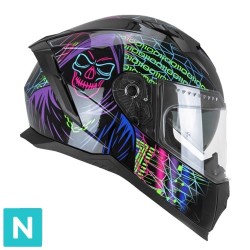 CGM 311T BLAST TECH FULL FACE HELMET Black Purple Fluorescent Green | Home | Motostores