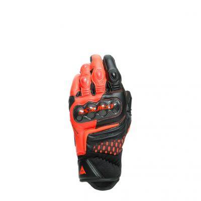 dainese_carbon_3_guanti_pelle_corti_rosso_fluo