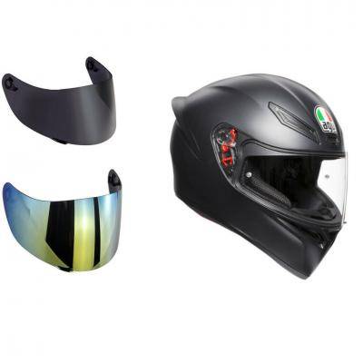 casco agv k1 top solid nero opaco + visiera specchio+ visiera fume