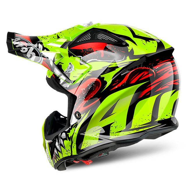 Airoh Aviator 22 Grim Casque Cross Gants Fox Dirtpaw Motostoresit
