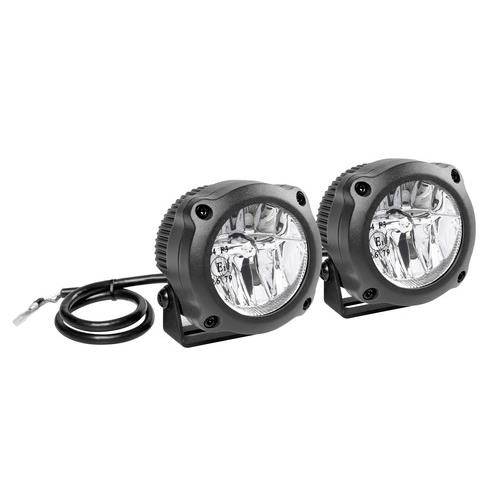 2 FARI SUPPLEMENTARI LED FARETTI MOTO FARO CANBUS E9 + KIT CABLAGGIO  PULSANTE