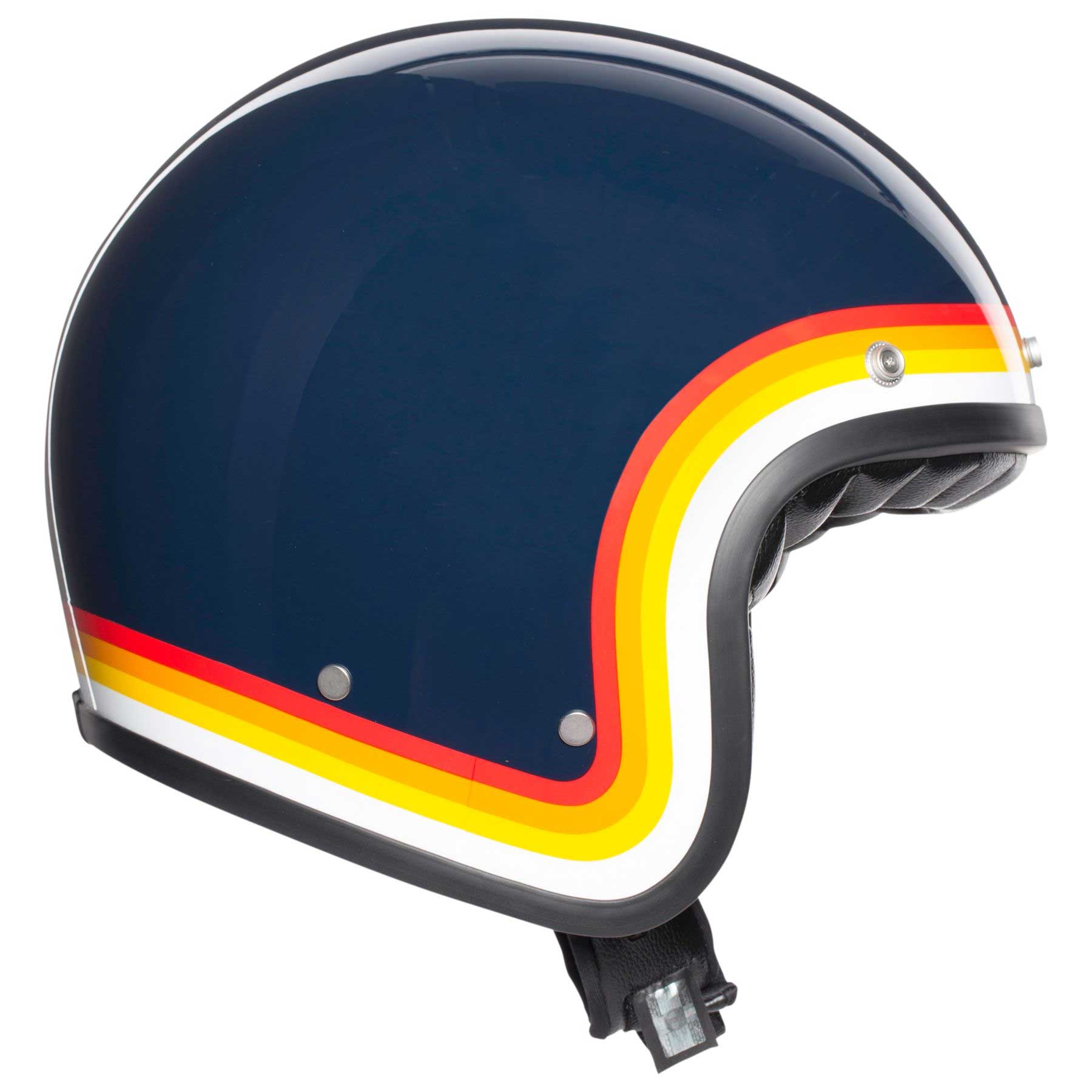 agv x70 riviera casco jet custom fibra + visiera bubble